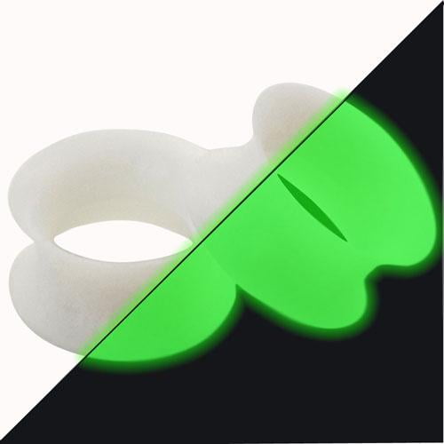 Piercing Expansor De Oído Silicona Negra Blanca Fluorescente