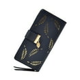 thumbnail image 1 of Jumpingount Cartera larga clásica y duradera para mujer hecha de cuero PU Cartera para mujer Cartera para mujer Monedero Carteras negro, 1 of 6