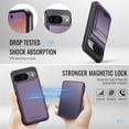 thumbnail image 4 of JEEHOOD Case For Google Pixel 9 / Pixel 9 Pro, RFID Blocking, PU Leather,Compatible With MagSafe Detachable 2 In 1 Wallet With Built-in Push Card Holder,Kickstand Magnetic Protective Cover,Purple, 4 of 8
