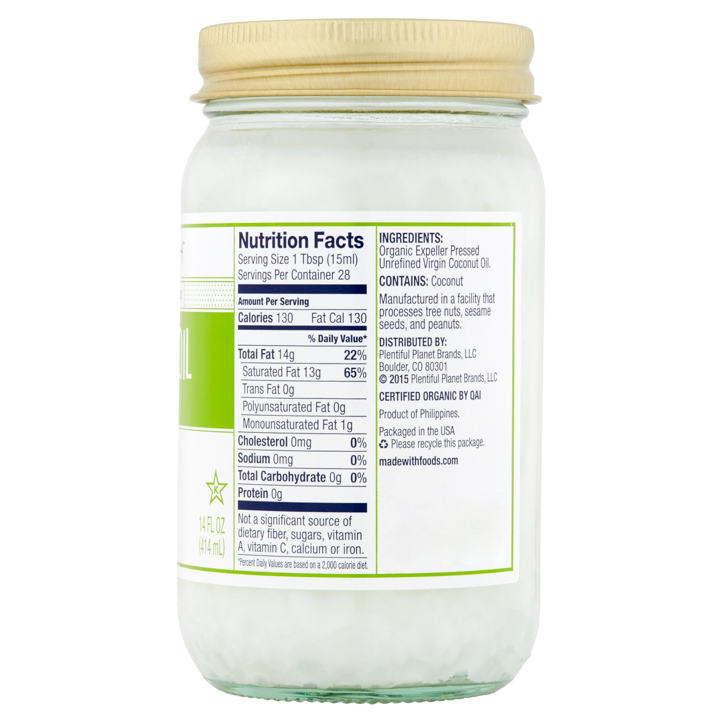 Made-With Virgin Coconut Oil, 14 fl oz, 6 pack