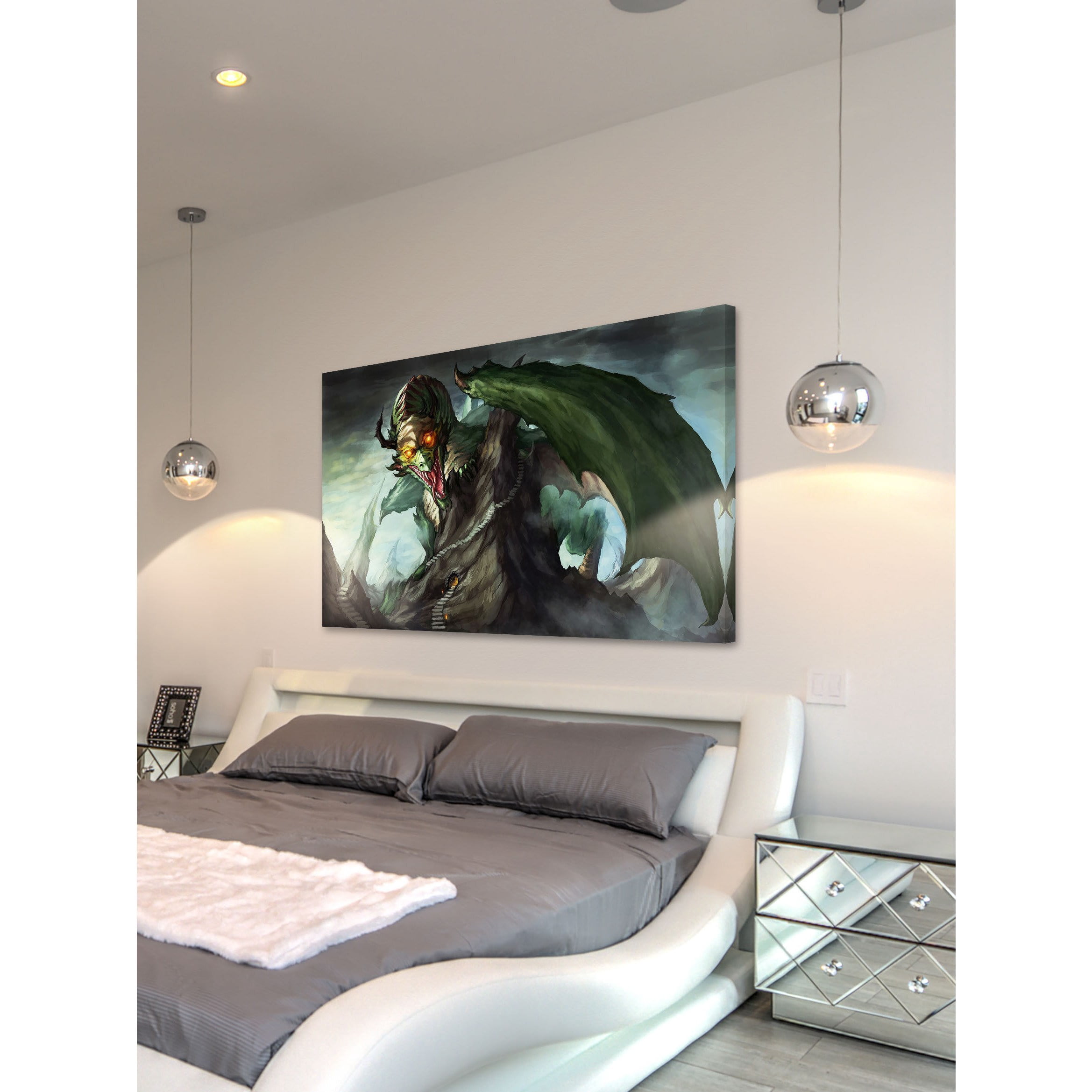 Marmont Hill "Dragon Attack" Painting Print on Canvas