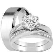 His and Hers Wedding Ring Set Matching Wedding Bands for Him Size 9 and Her Size 9