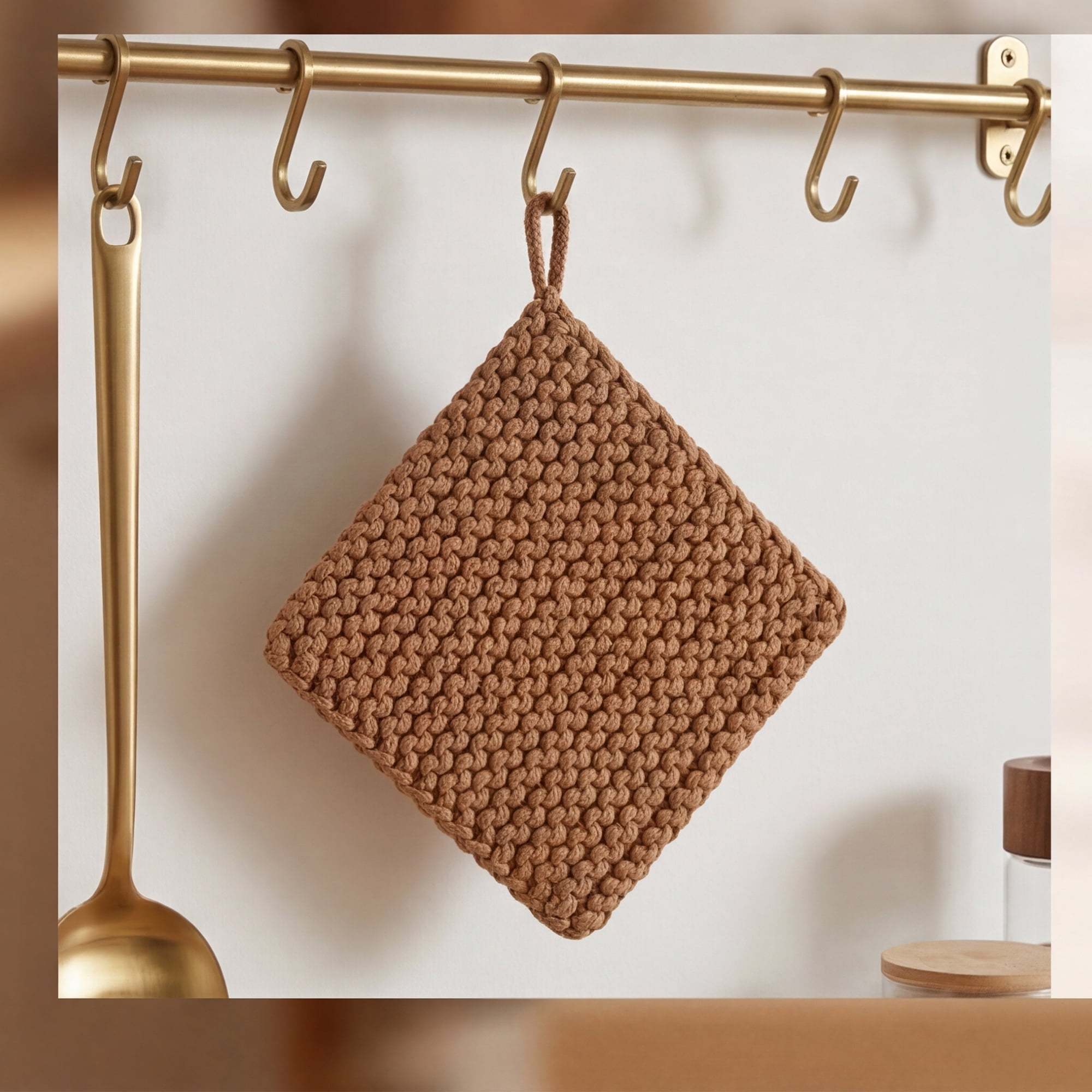 Unique Bargains Pot Holders Heat Resistant Non Slip Hot Pads Caramel Orange 7.5*7.5in