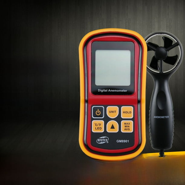 Anemómetro digital de inteligencia estándar, medición portátil de la velocidad del viento, temperatura del viento, instrumento de velocidad del viento, volumen de aire