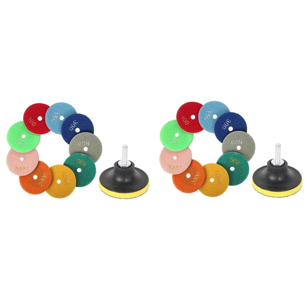 22Pcs 3 Pulgadas 80mm Kit de Almohadillas de Pulido de Diamante Húmedo / Seco para Piedra de Granito Hormigón Mármol Pulido Uso Discos de Molienda Set