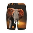 thumbnail image 5 of Naloa Elephant Sunset in Kenya Men's Short Pajama Pants, Lounge Comfort Shorts with Elasticized Waistband and Side Pockets - 4X-Large, 5 of 9