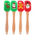 thumbnail image 1 of Shisuyan 4Pcs Christmas Baking Tools Silicone Cakes Cream Scrappers (Assorted Color)(Mixed Style), 1 of 8