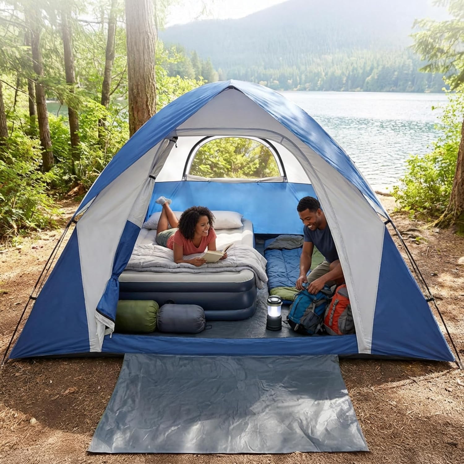 Top Lander, Fireproof Hot Tent, 2 Person, Brown, Waterproof Dome