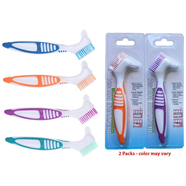 Denture toothbrush false teeth cleaning Brush double sided BRISTLES
