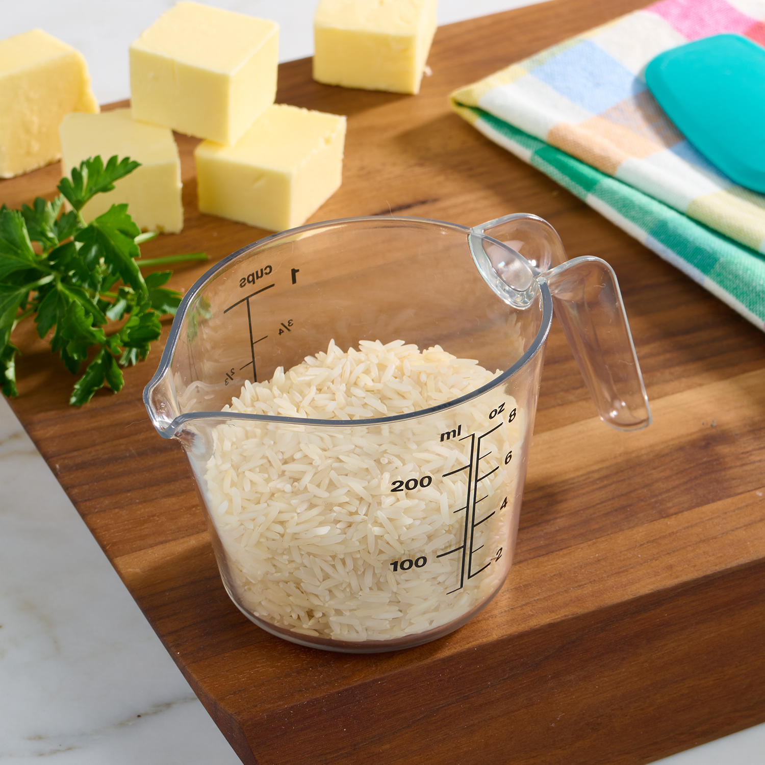 Mainstays 1 Cup Plastic Measuring Cup, Clear, 4-Pack photo 6