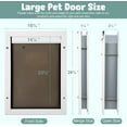 thumbnail image 5 of Dog Door, Pet Door, Inner Frame for Large Dog and Pets, Easy to Install, 2-Way Locks, Durable Frame Doggy Door for Door, Screen & Wall, White Doggie Door (Large, Aluminum-White), 5 of 14