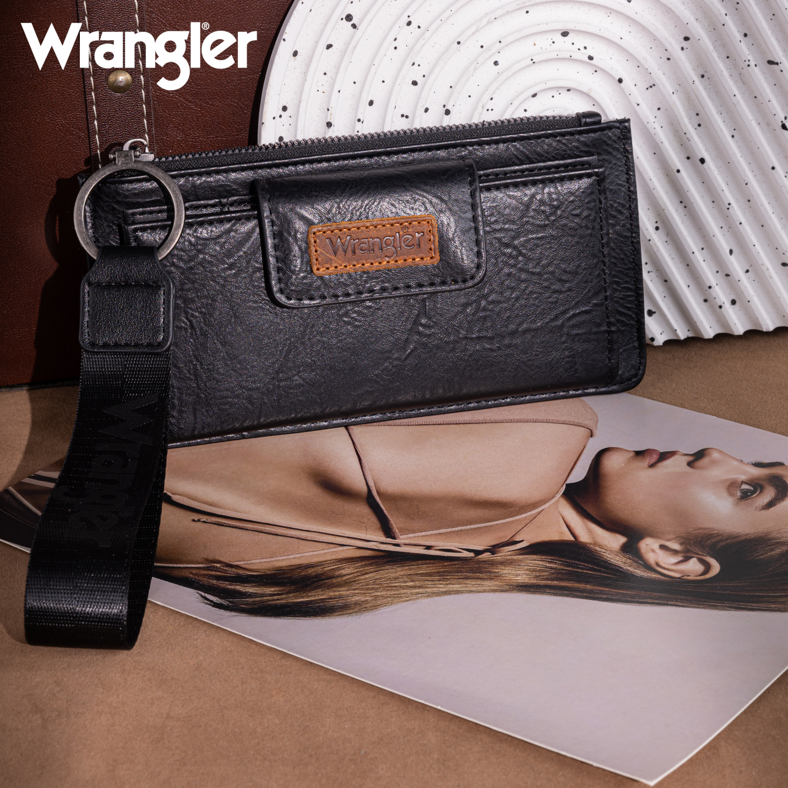 Montana West Wrangler Wristlet Wallet, Black photo 3