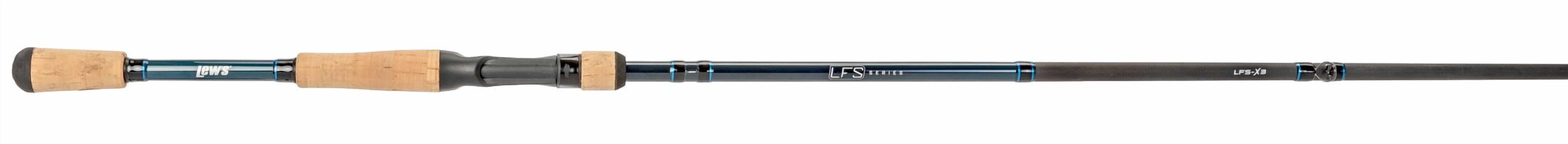 Lew’s LFS Casting Fishing Rod, 7-Foot, 1-Piece Rod with Medium-Heavy Power and Fast Action, LFS-X3 Blank, Cork Split-Grip, Fuji Concept O Guides, Full Contact Reel Seat, Blue/Black