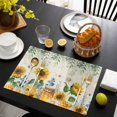 thumbnail image 3 of Sunflowers Placemats Set of 4, Floral Green Leaves Bees Watercolor Placemats for Dining Table, Place Mats for Kitchen Tabletop, Waterproof Wipeable Dining Table Mats Set, 3 of 9