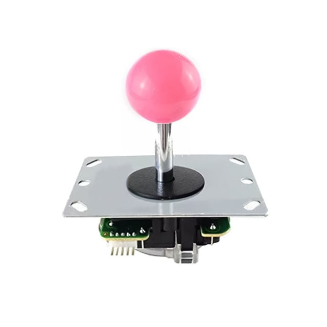 Joystick DIY High Response Non-delayed Arcade Game Fighting Stick Controller with Ball for Players-Pink