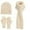 Beige, variant on PureCasa Scarf Hat Gloves Set for Women, Ribbed Knit and Waffle Knit Warm All-Season Winter Accessories Three-Piece Set for Women