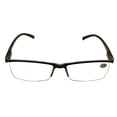 thumbnail image 3 of 1 Packs Mens Rectangle Half Frame Reading Glasses Blue Light Blocking Black Spring Hinge Readers, 3 of 4