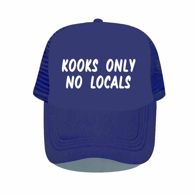 Kooks Only No Locals Printed Snapback Hat Skiing Surf Skateboarding Bend Visor Snapback Cap Trucker Hat Surfer Trucker Hat YP04856-60cm for adult Gao Jinjia LED