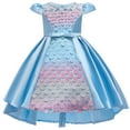 thumbnail image 2 of Odeerbi 2025 Toddler Girls Temperament Bowknot Cute Mermaid Beading Birthday Party Gown Dresses, 2 of 9