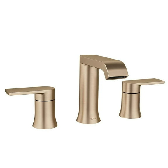 MOEN 84763BZG Genta 8 in. Widespread Double Handle Bathroom Faucet in Bronzed Gold (Valve Included)