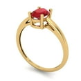 thumbnail image 2 of 1 ctw Solitaire Anniversary Ring for Women | Oval Cut Simulated Ruby | Hyperallergenic Solid 14K Yellow Gold, 2 of 5