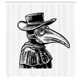 thumbnail image 3 of Ambesonne Halloween Shower Curtain, Monochrome Plague Doctor, 69"Wx70"L, Charcoal Grey and White, 3 of 5