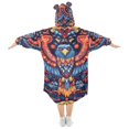 thumbnail image 2 of FORMRS Wearable Blanket Hoodie with Sleeves for Kids Cozy Flannel Sweatshirt, Blue Abstract Eagle, 2 of 7