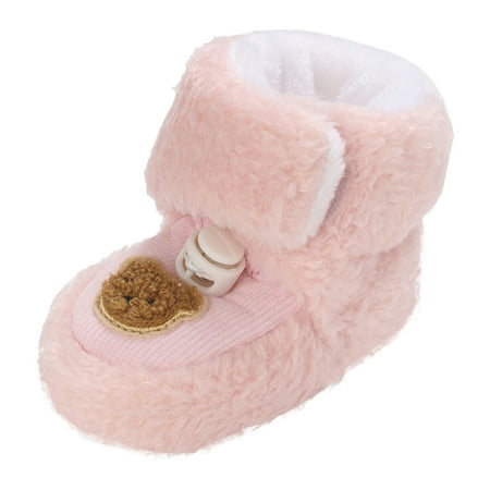 

LIhncine Baby Boys Girls Booties Stay On Socks Non- Soft Sole Toddler Warm Winter House Slipper Crib Shoes 0-18 Months
