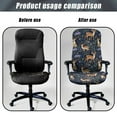 thumbnail image 4 of FKELYI Retro Floral Sika Deer Print Office Chair Cover Computer Chair Covers Removable Chair Protector Slipcover Stretch Fabric Boss Chair Covers for Home Office, Large, 4 of 6