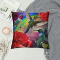 thumbnail image 2 of Creowell Hummingbird Red Rose Rainbow Pillow Covers for Couch Sofa Indoor Outdoor Pillow Case Printed on Both Sides Spring Pillow Covers 1PC 12x12in, 2 of 5