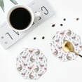 thumbnail image 4 of Lsque Funny Chicken Pattern 4" Drink Coasters Set of 4, PVC Leather Absorbent Coasters, Table Coaster Set Decorative Coffee Cup Coasters Housewarming Gift -Octagon, 4 of 6