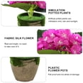 thumbnail image 3 of Fake flower four-leaf hydrangea small bonsai flower artificial plant silk flower green plant potted plant - Fuchsia, 3 of 5
