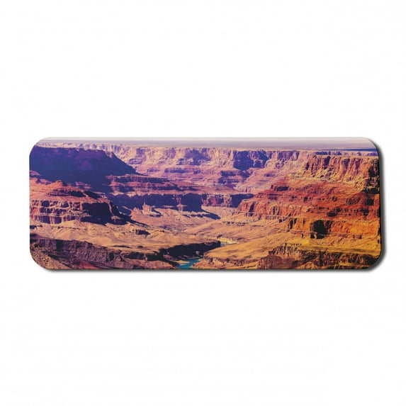 American Computer Mouse Pad, Grand Canyon in Arizona Base Elevations North American Sublime Tribal Landscape, Rectangle Non-Slip Rubber Mousepad Large, 31" x 12" Gaming Size, Brown, by Ambesonne