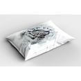 thumbnail image 2 of Ambesonne Animal Pillow Sham 2 Pack, White Tiger Portrait, 30"x20", Black Grey White, 2 of 3