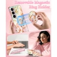 thumbnail image 3 of CASEFIV Compatible with Magnetic for Samsung Galaxy S26 Case with Invisible Ring Stand,Rugged Slim Shockproof Marble Pattern Design Case for Women Men Girls,Rose Gold Marble, 3 of 8