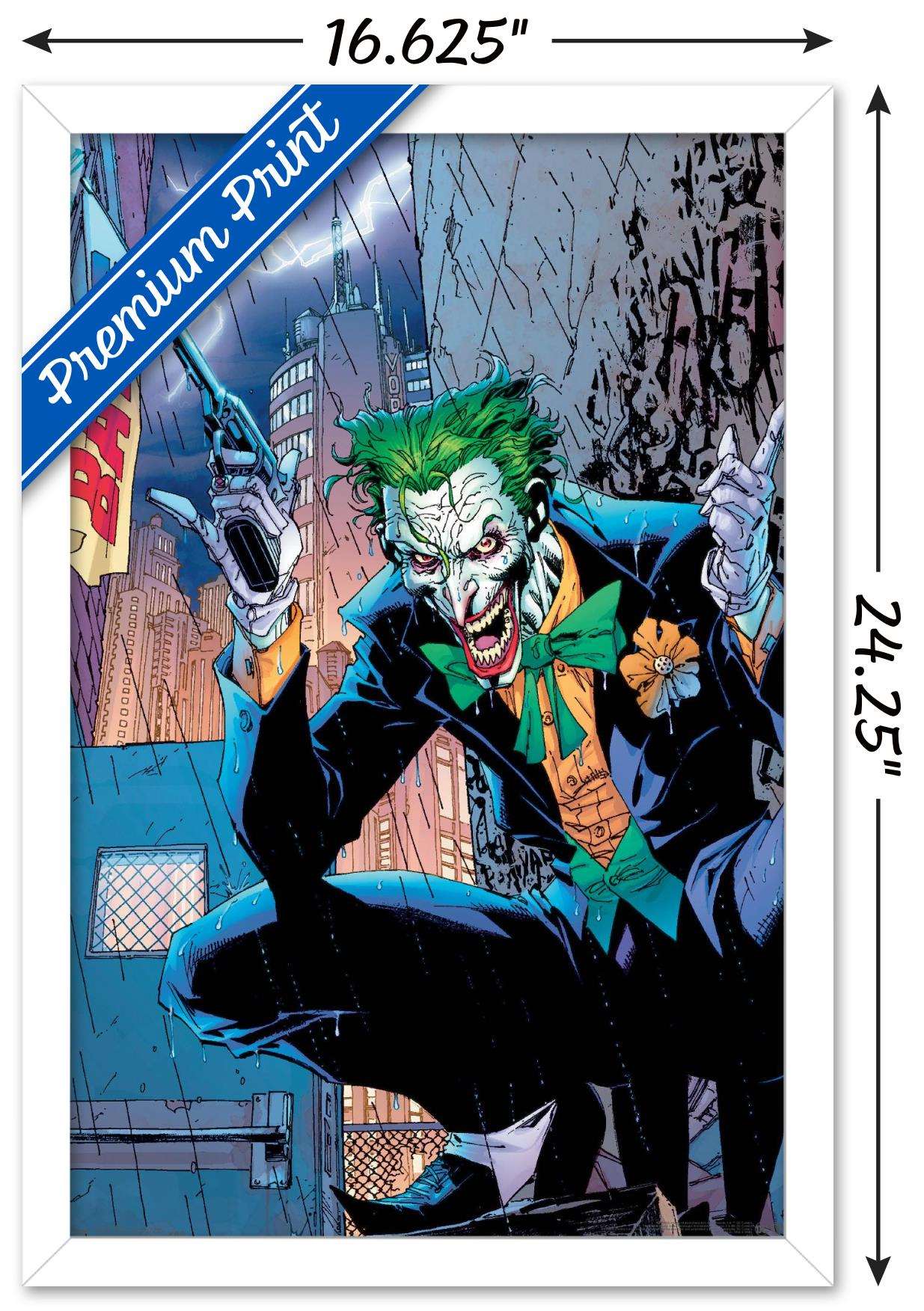 DC Comics - The Joker - Bang Wall Poster, 14.725" x 22.375", Framed