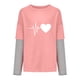 thumbnail image 4 of Blusa de manga larga de dos pines falsos con empalme a rayas y cuello redondo para mujer Pompotops gfhjh19711, 4 of 6