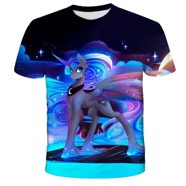 Camiseta de dinosaurio para niños, ropa de unicornio de poliéster para niñas y niños, camiseta de manga corta para niños, ropa para bebés Teen5T Gao Jinjia LED