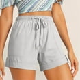 thumbnail image 2 of Diufon Work Shorts for Women Plus Size Summer Casual Elastic Waist Drawstring Comfy Pull On Shorts with Pockets, 2 of 9
