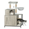 thumbnail image 7 of Cat Litter Box Enclosure with Cat Tree, 4-in-1 Modern Cat House CB81005B, 7 of 7
