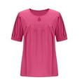 thumbnail image 6 of Flash Deals! Summer Shirts for Women, ZHUGeLI Fashion Women's Casual Solid Color Short Sleeve Round-Neck Blouses Shirts, 6 of 7