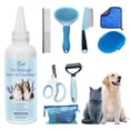 thumbnail image 2 of UYGDUY-8 in-1 Dog Grooming Kit - Supplies for Short and Long Hair Dogs & Cats, Dog Brushes for Grooming, Dematting Comb for Pet, Bath Brush, Flea Comb, Pet Donditioner, Set in Blue, 2 of 4