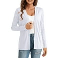 thumbnail image 1 of Fall Winter Jackets Coats Cardigan for Women, Solid Color Long Sleeved Buttonless Casual Knitted Sweater Cardigan White, 1 of 5