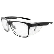 Global Vision RXT Safety Glasses RXAble Crystal Clear Grey Frames w/Clear Lenses
