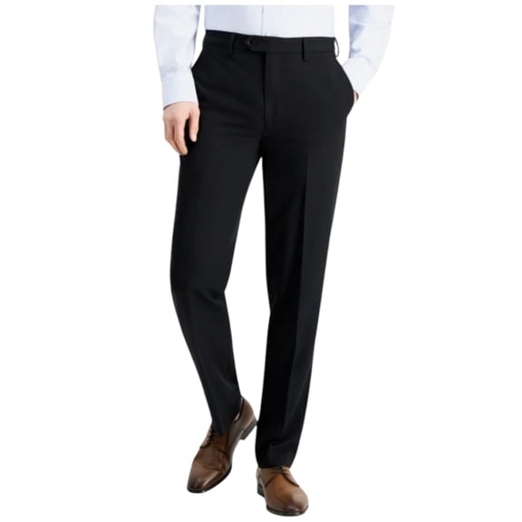 Nautica Mens Modern fit Dress Pants 38 / 36 Black Solid Stretch