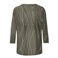 thumbnail image 4 of 3/4 Length Sleeve Womens Tops Cute Crew Neck Casual Graphic Tunic Tops Basic Pleated Shirts Loose Fit 2025, 4 of 8