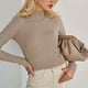 thumbnail image 3 of 2024 Autumn Winter Women's Sweater Half High Neck Solid Slim Fit Versatile Knitted Long Sleeves Pullover Simple Chic Jumpers, 3 of 5