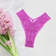 thumbnail image 3 of zuwimk Underwear Women,Women's Thongs T Back Low Waist See Through Panties Cotton Seamless Lace Thongs Purple,L, 3 of 4