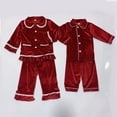 thumbnail image 3 of Conjuntos a juego de Navidad para la familia, ropa para niños y niñas, pijamas de terciopelo rojo, conjunto de pijama verde, blanco crema, ropa de dormir 2023, 3 of 4
