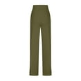 thumbnail image 3 of KDDYLITQ Track Pants Women Oversized Drawstring Pants Baggy Straight Wide Leg Joggers Barrel Plus Size Loungewear Stripes Loose Sweat Pants with Pockets Army Green XL, 3 of 5